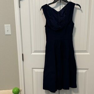 Elegant Navy Blue Sleeveless Dress